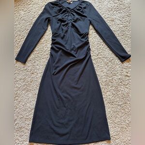Black Long Sleeve Dress H&M ruched